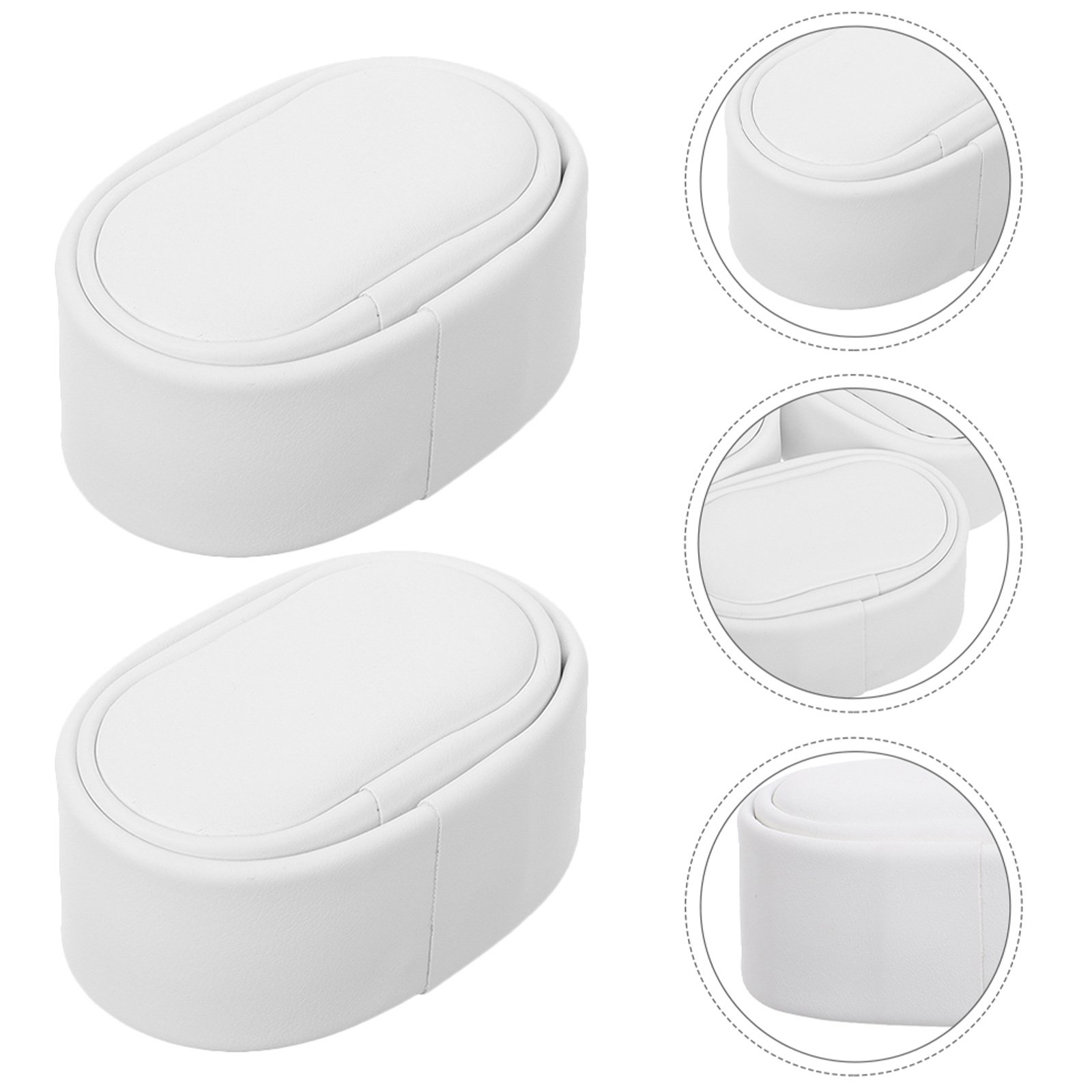 Phenofice 6-Pack Small White Soft PU Watch Cushions for Watch Winders, Protective Holder Accessories