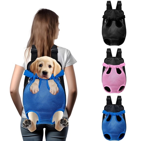 Hands-Free Pet Carrier Backpack for Dogs and Cats - Comfortable Adjustable Legs Carrier - Easy-Fit Design - Perfect for Traveling,Hiking and Camping - Small and Medium Pets (Blue,Medium)