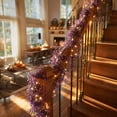 thumbnail image 5 of Halloween Purple 6 Ft Garland with Battery Operated String Lights, Artificial Autumn Leaf Vine for Staircase Fireplace Wall Fall Decor, 5 of 9