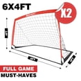 thumbnail image 2 of BOHEN 6x4FT Portable Soccer Goal for Kids Backyard with Carry Bag - Easy Folding Lightweight Fun for Outdoor Indoor Training Games for Teen Youth Adult (Red, 6x4FT, 2 Pack), 2 of 8