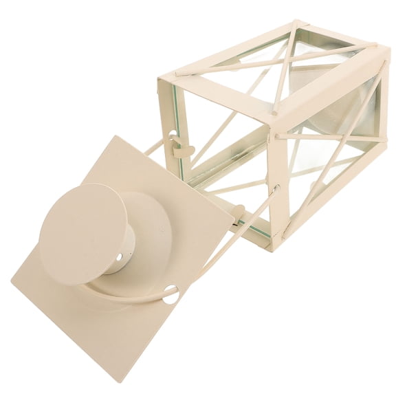 NUOLUX Versatile White Iron Tabletop Candle Lantern for Home and Garden