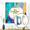 thumbnail image 3 of Designart "Liquid Art in Turquoise and Purple I" Fractals Square Mirror For Wall Decor - Large Turquoise Square Printed Wall Mirror Art - Wall Mounted Square Large Mirror, 3 of 5