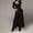 #103-Black, variant on Hivin Women's 3-Piece Casual Sportswear Set, Loose Fit Long Sleeve Open Front Cardigan with Bandeau Top and Wide Leg Pants, for Lounge, Exercise and Daily Activities