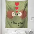 thumbnail image 1 of Hedgehog Tapestry, Loving Hedgehog Couple Exchange Glances with Heart and I Love You Message, Fabric Wall Hanging Decor for Bedroom Living Room Dorm, 5 Sizes, Multicolor, by Ambesonne, 1 of 1