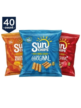 SunChips Multigrain Chips Variety Pack, 1 oz Bags, 40 Count (Assortment May Vary)