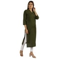 thumbnail image 3 of Moomaya Solid Pintuck Blouses For Women Indian Ethnic Kurti Casual Cotton Kurta, 3 of 6