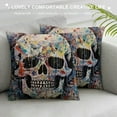 thumbnail image 3 of MLJA Halloween Skull Pillow Covers Colorful Graffiti Graffity Art Spray Style Decorative Square Accent Pillow Case, 3 of 5