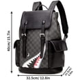 thumbnail image 2 of Mochila de cuero Pu, mochila multifuncional de gran capacidad para ordenador portátil universitario, mochila de viaje informal, mochila de día para adultos y jóvenes Petmoko A55, 2 of 7