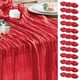 thumbnail image 1 of Camino de Mesa Wokceer de Gasa Roja 10 pies x12, 1 of 8