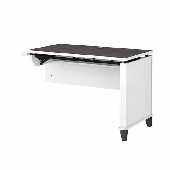 Pemberly Row Engineered Wood 3 Position Sit to Stand Return - White & Storm Gray