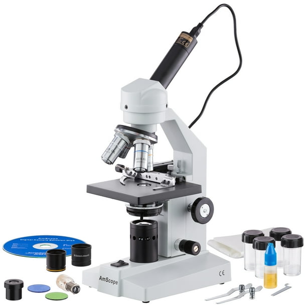 AmScope 40X2000X Veterinary Compound Microscope + Mechanical Stage