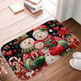 thumbnail image 5 of 1pc Snowman Family at Christmas Absorbent Non-Slip Bathroom Thickened Flannel Rug Decor,Soft,Quick Drying,Suitable For Indoor/outdoor Use,Bathrooms,Bedrooms,Kitchens,Terrace,Laundry Rooms,16"x24", 5 of 9