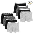 thumbnail image 2 of Gildan Men's Boxer Briefs Premium Cotton Underwear 8-Pack, 2 of 5