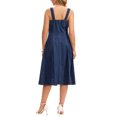 thumbnail image 3 of INSPIRE CHIC Women's Sleeveless Denim Dresses Square Neck Stretch Raw Hem Jean Maxi Dress S Deep Blue, 3 of 6