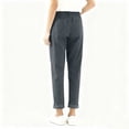 thumbnail image 5 of Dxzfnsa Womens Summer Pants Women's Loose Casual Solid Color Pants Summer Straight Leg Pants Cotton Linen Button Waist Trousers with Pockets, 5 of 8