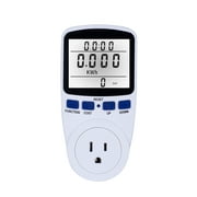 Mixfeer LCD Display Electricity Usage Power Meter Socket Energy Watt Volt Amps Wattage KWH Consumption Analyzer Monitor Outlet--with Backlight AC110V~130V Plug