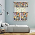 thumbnail image 6 of Country Kitchen Curtains Valances and Tiers Set of 3 Watercolor Pastoral Wild Flowers Tier Curtains and Valance with Rod Pocket for Small Windows, 27.5"x24", 6 of 9