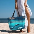 thumbnail image 6 of Balery Hawaiian Ship Dolphin Beach Travel Bag - Water-Resistant, Large Capacity Lightweight Tote with 7 Pockets for Women and Men - Perfect for Beach, Pool, Gym, and Travel, 6 of 7