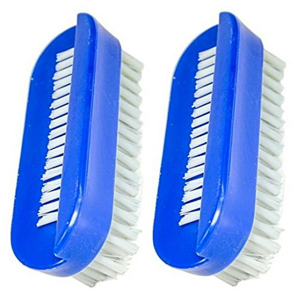 Two Sided Nail Brush Blue, 2 Pack