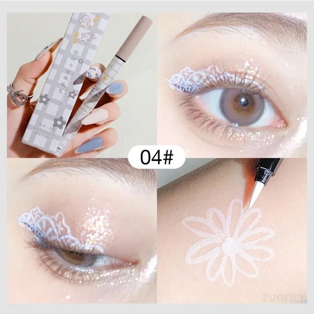 Heallor-Lápiz Delineador de ojos a cuadros, delineador de ojos de color rosa y morado, suave, no florece, negro, maquillaje de larga duración, Cos (04
