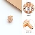 thumbnail image 3 of PENIKOKO 2Pcs Golden Crown Cufflinks Mens Rhinestone Shirt Button Covers Elegant Zinc Alloy Jewelry, 3 of 8
