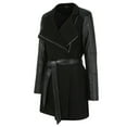 thumbnail image 5 of IROINNID Women's Leisure Mid-Long Coat Solid Color Trench coat Long Sleeve Outwear, Black, 5 of 9
