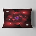 thumbnail image 2 of Designart Red Fractal Flower with Illumination - Floral Throw Pillow - 12x20, 2 of 5