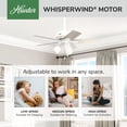 thumbnail image 5 of Hunter - Crystal Peak Indoor Ceiling Fan With Light, 44-inch, Matte White, Casual-style, 3-speed WhisperWind Motor, 52350, for Living Rooms, Bedrooms, 5 of 14