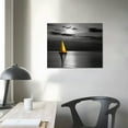 thumbnail image 3 of Nawypu Ocean Sailboat Wall Art Decor Painting Pictures Print On Canvas, Gray and Yellow Seascape Framed Canvas Wall Art for Home Decoration Living Room Bedroom Artwork, 3 of 4