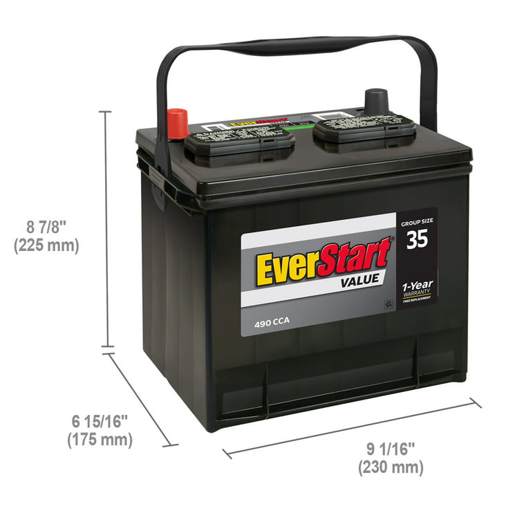 EverStart Value Lead Acid Automotive Battery, Group Size 35 12 Volt, 490  CCA 