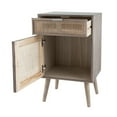 thumbnail image 3 of Pia 28 Inch Accent Cabinet, 1 Drawer, Pine Wood, Woven Rattan Door, Brown, Saltoro Sherpi, 3 of 5