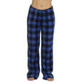 thumbnail image 4 of Inglocry Flannel Pajama Pants Women Plush Plaid Pj Pants Fuzzy Sleep Pants Soft Elastic Waist Pajama Bottoms with Pockets Blue 2XL, 4 of 4