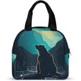 thumbnail image 4 of Northern Lights Bear Lunch Bag for Women Men Insulated Lunch Box Reusable Lunch Container Tote Bag for Work Picnic, 4 of 6