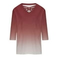 thumbnail image 4 of Patlollav Plus Size Blouses Womens 3/4 Sleeve Tops V Neck Tunic Tops Casual Loose T-Shirts, 4 of 6