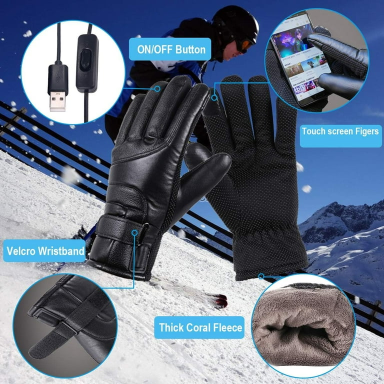 Electric 5V USB Heated Gloves for Men Women-Stay Warm with Cold