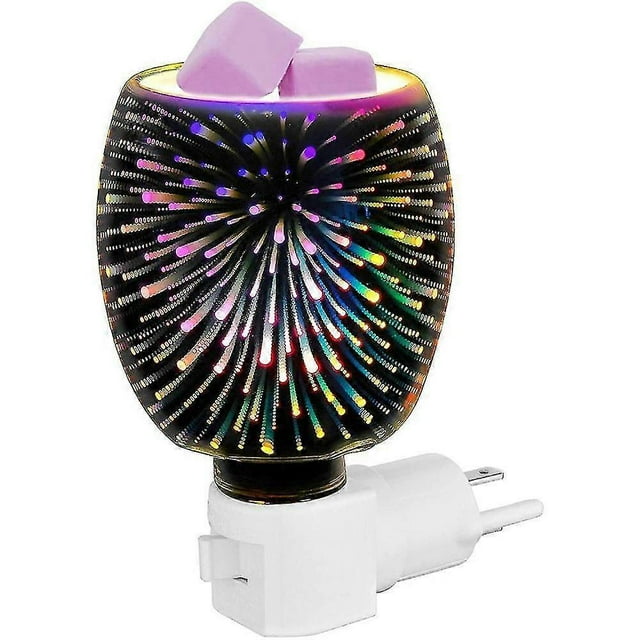 3d Glass Pluggable Warmer Plug-in Wax Warmer For Warming Scented Wax Squares Or Essential Oils Us P