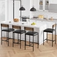 thumbnail image 2 of AKDSteel Bar Stools Set of 4, Upholstered Counter Height Bar Stools with Backrest and Footrest, Kitchen Barstools for Island, Counter Bar, Easy Assembly, Rustic Brown, 2 of 9