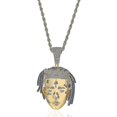 thumbnail image 4 of Hip-hop Rap Rapper Xxxtentacion Necklace Pendant With Rope Chain Bling Cubic Zircon Cool Men's Rock Biker Jewelry Giftgold-, 4 of 5
