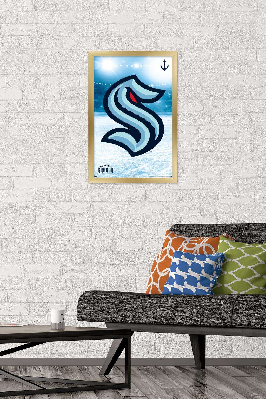 NHL Seattle Kraken - Logo 20 Wall Poster, 14.725" x 22.375", Framed