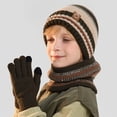 thumbnail image 4 of UngA Kids Winter Hat Gloves Scarf Set - Girls Toddler Hats Beanie, Children Thick Neck Scarf, Kids Warm Toddler Gloves (Coffee,4-10 Years), 4 of 7