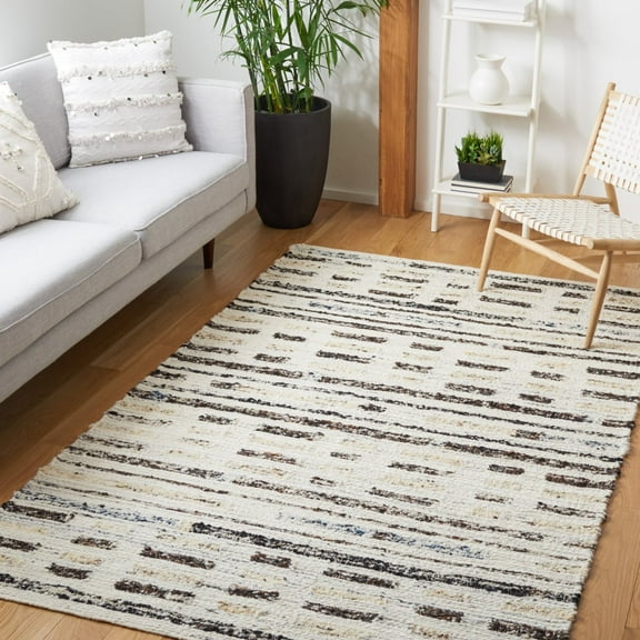 SAFAVIEH Manhattan Ronald Geometric Runner Rug, Ivory/Dark Brown, 2'3" x 8'