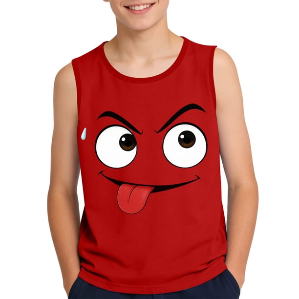 Camisola de Niños Pequeños 3-15 Años sin Mangas Gradiente Impresión Tela Suave para el Uso Casual Y Ocasiones Especiales