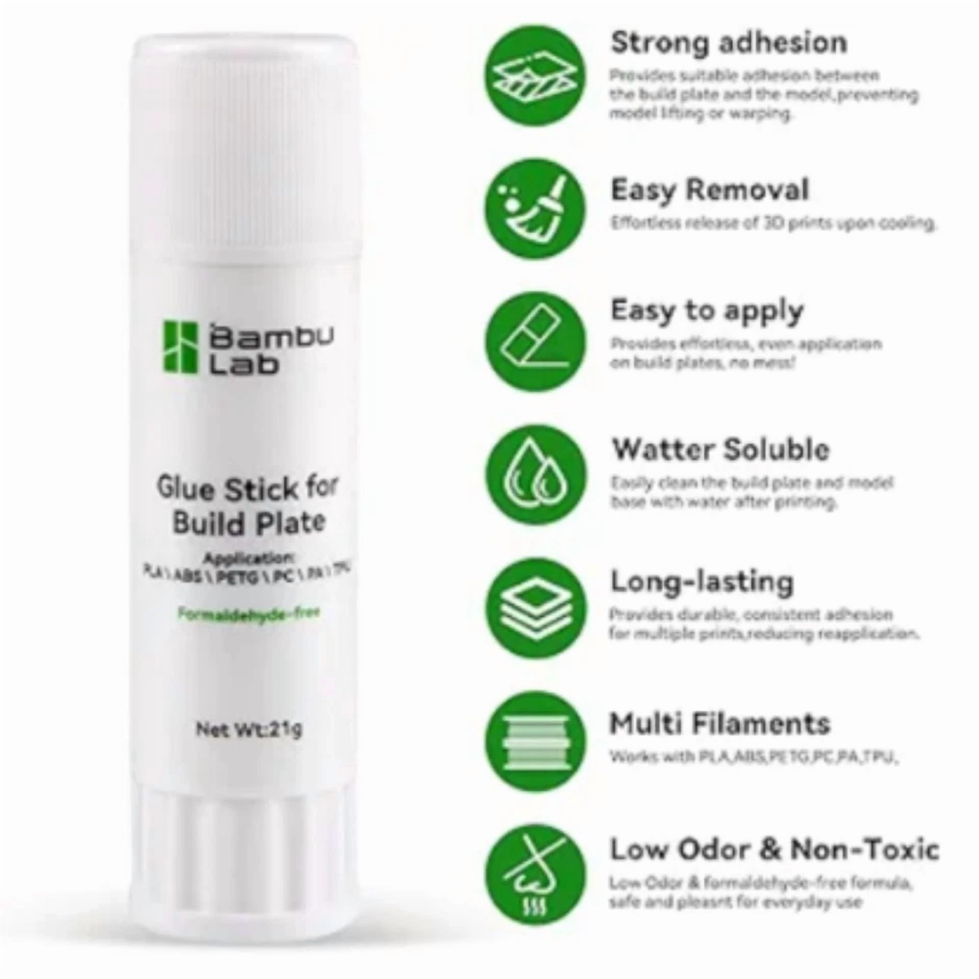 CRESTIN- Bambu Lab 3D Printer Glue Stick Build Plate Adhesive Prevent Falling Off Warping