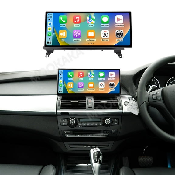 MOOKAKA 12.3" Smart Display Radio Audio Media Player for BMW X5/X6 E70/73 2007-2013 Universal Car Navigation GPS Upgrade Headunit Android Replacement HD Screen Carplay Accessories