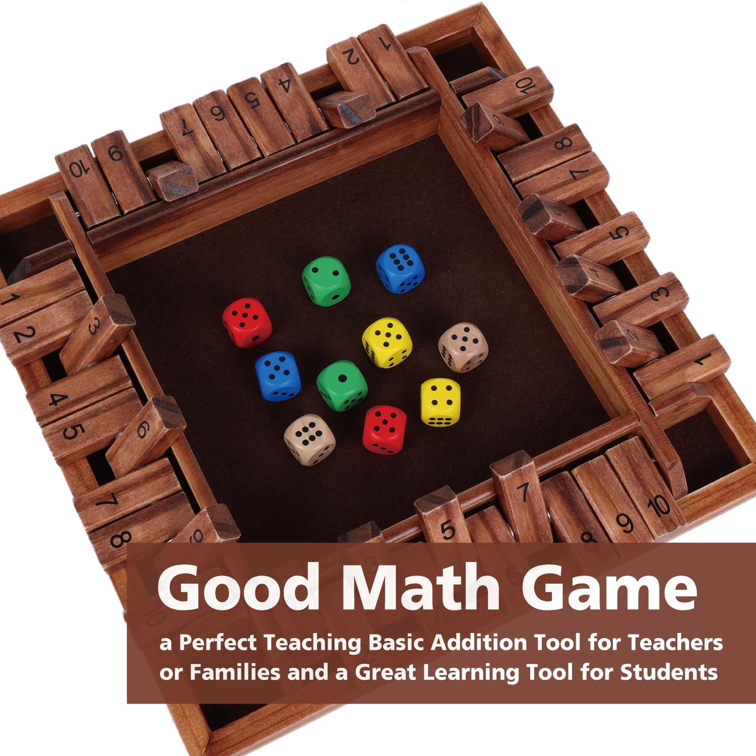 Fugocen Shut The Box Dice Game with 10 Dice photo 3