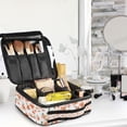 thumbnail image 5 of FORMRS Travel Makeup Bag Large Capacity Train Case Cosmetic Organizer with Adjustable Dividers, Small Floral Blooms, 5 of 8