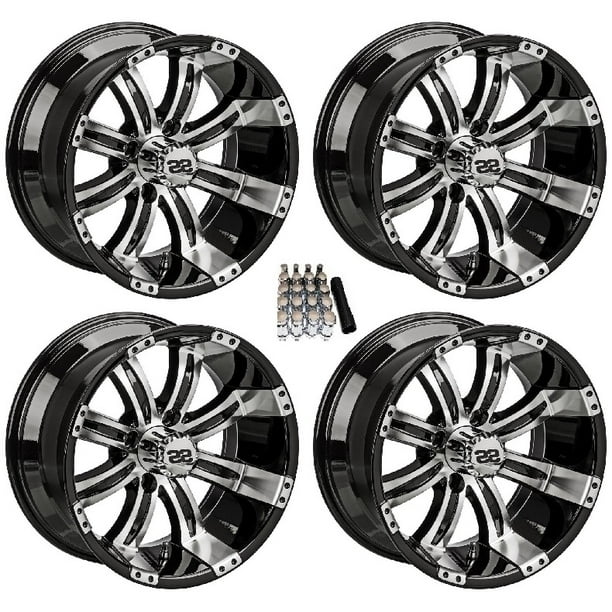 Ez Go Rims And Tires
 - Lsi 14 Casino Machined Black Golf Cart Wheels Rims E Z Go Club Car Walmart Com Walmart Com