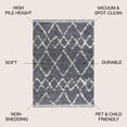 thumbnail image 3 of JONATHAN Y MERCER SHAG 4 x 6 Area Rug, Mercer Plush Tassel Moroccan Geometric Trellis - Blue/Cream, MCR102A-4, 3 of 4
