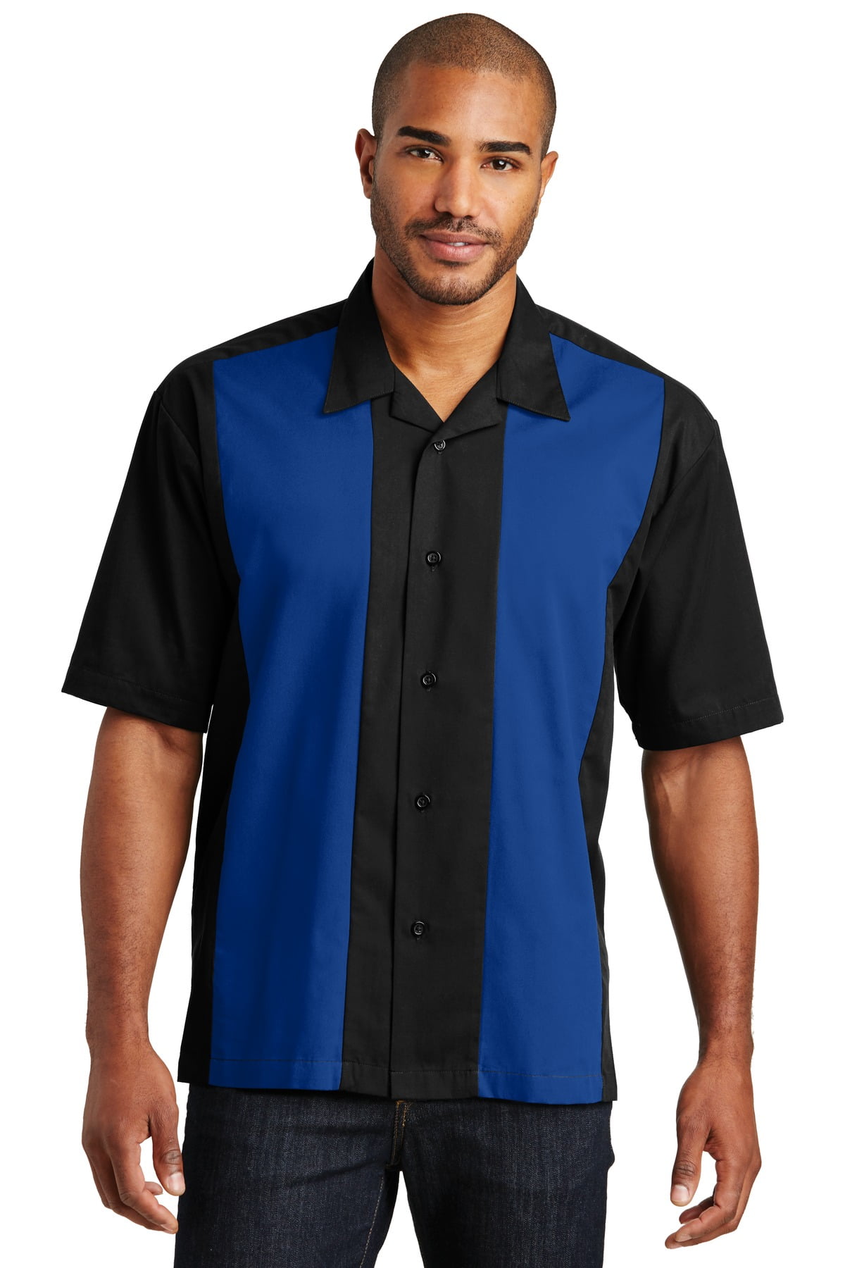 Men S Easy Care Open Collar Retro Camp Shirt Walmart Com