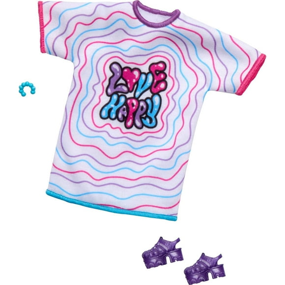 Barbie Doll Clothing, Fashion Pack with Oversized T-shirt Dress & Accessories (1 Outfit)